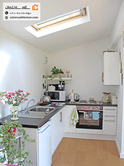 آشپزخانه کوچک سفید