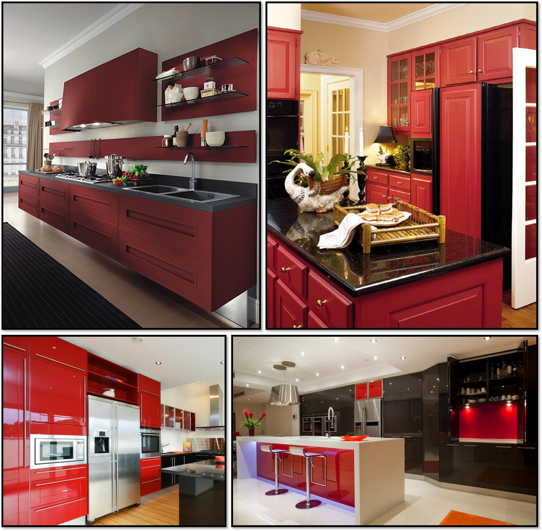 کابینت آشپزخانه قرمز