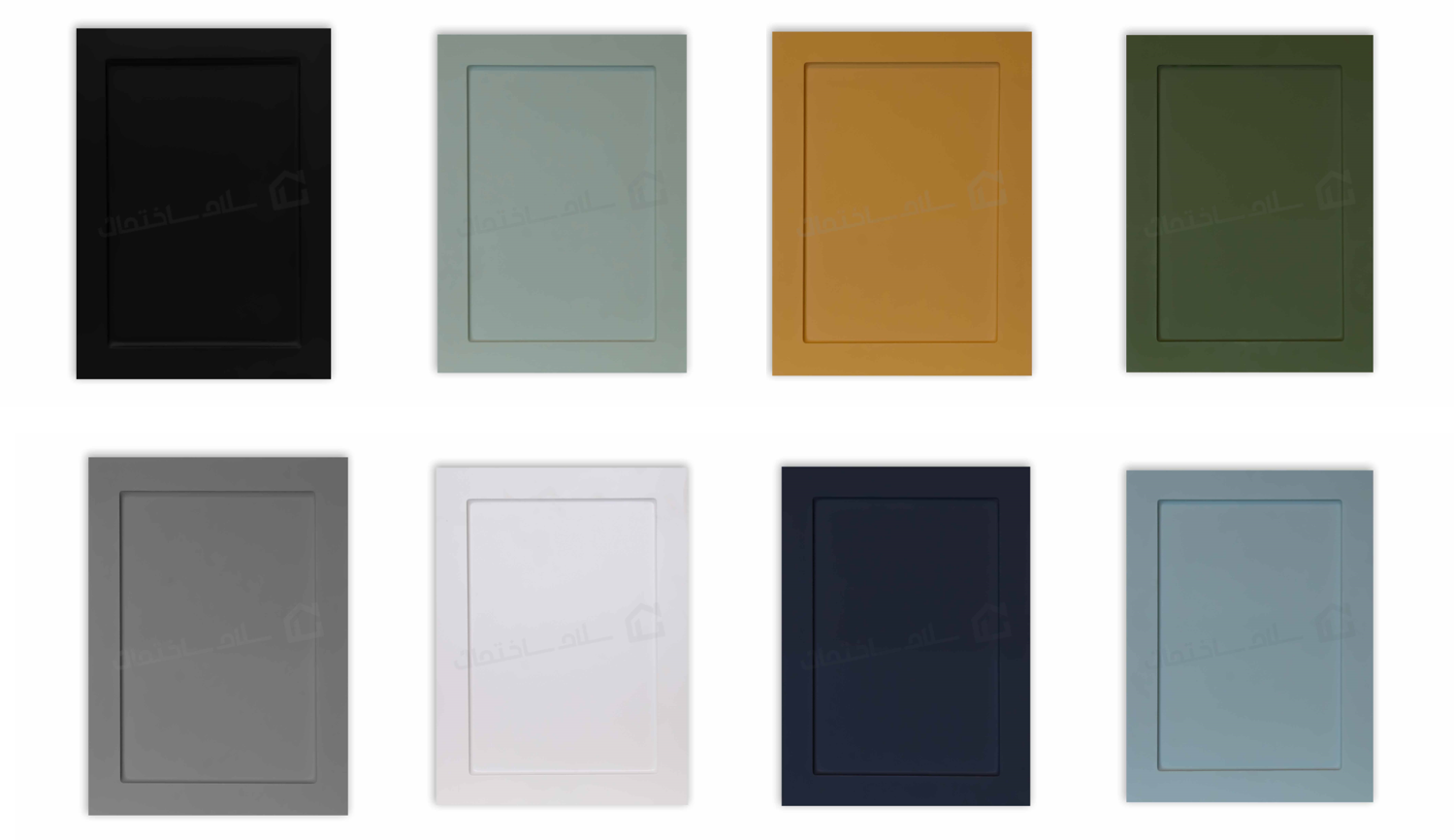 کابینت آماده ممبران نئوکلاسیک در 8 رنگ مختلف؛ مشکی، سفید، آبی، سبز، قهوه ای، طوسی